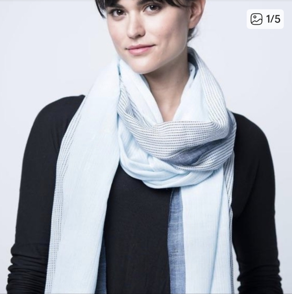 Blue Striped Scarf
